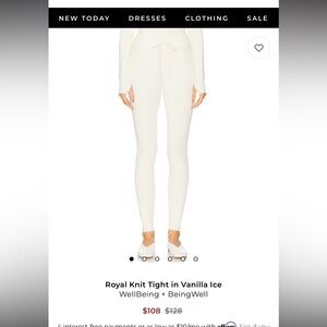 Revolve Well-Being Cream knit leggings can be worn for dress or casual.